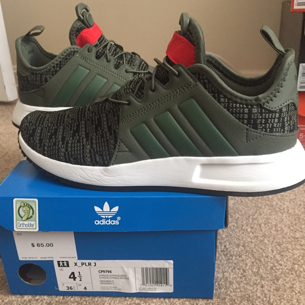 New army green Adidas PXLR sneakers kids 4.5 W 6